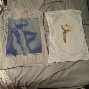Ariana Grande Blue and White Graphic Tees